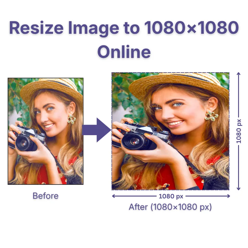 Image resizing to 1080x1080 pixels